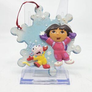 Vintage Dora The Explorer & Boots Snowflake Christmas Tree Ornament 2003 Viacom